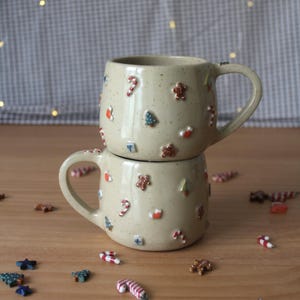 3D Christmas Mug: Handmade Ceramic Holiday Hot Chocolate Cup