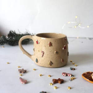 3D Christmas Mug: Handmade Ceramic Holiday Hot Chocolate Cup