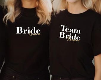 Camiseta EVJF futura novia Nombre Oro - camiseta evjf equipo novia, regalo evjf, camiseta futura novia equipo de la novia, camiseta novia oro