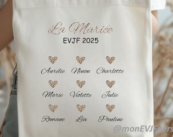 Tote Bag Personnalisé EVJF  – Cadeau evjf, Tote bag future mariée, Idée organisation evjf, Cadeau team de la mariée, evjf personnalisé