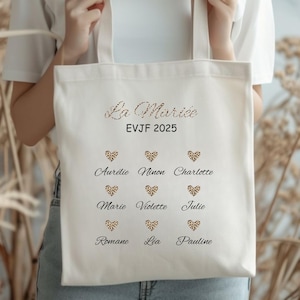 Personalized EVJF Tote Bag – EVJF gift, Future bride tote bag, EVJF organization idea, Bride&#39;s team gift, Personalized EVJF