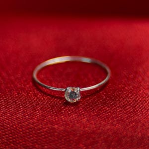 Dainty Silver Nose Ring with CZ Stone - 925 Sterling Silver Cubic Zirconia Nose Stud - Sparkling Silver Nose Jewelry - Nose Hoop for Women