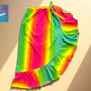 Women&#39;s Print Skirt Cover Up | Summer Beachwear Tunic | Overlapping Swimwear Layering | Fashionable Vacation Pool Outfit