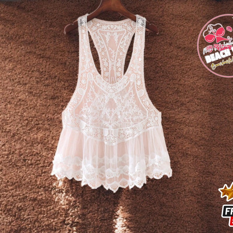Lily Embroidered Cutout Lace Back Lace-up Tank and High Rise Wide Leg Pants Set