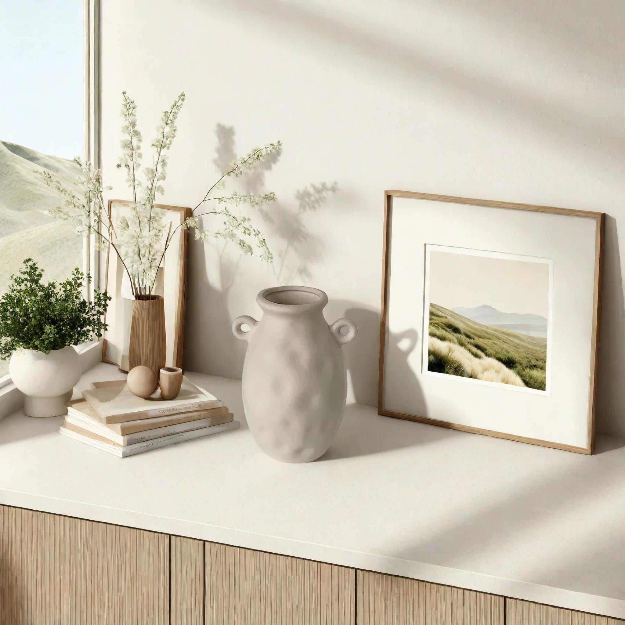 Nordische einfache Keramik-dekorative Vase Keramik Blumenschmuck - künstlerische Wohnkultur für Wohnzimmer, Schreibtisch und Schaufenster