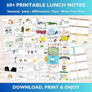 Schule Lunch Box Notizen für Kinder, Lunchbox Karten, Lunch Box Grußkarten, Lunch Notes