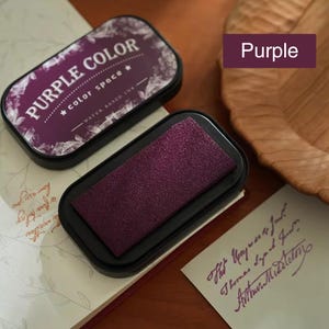 Stor vintage stämpeldyna för gummistämplar, snabbtorkande vattenbaserad stämpeldyna för journalföring, scrapbooking, korttillverkning, hantverksstämpelbläck Purple