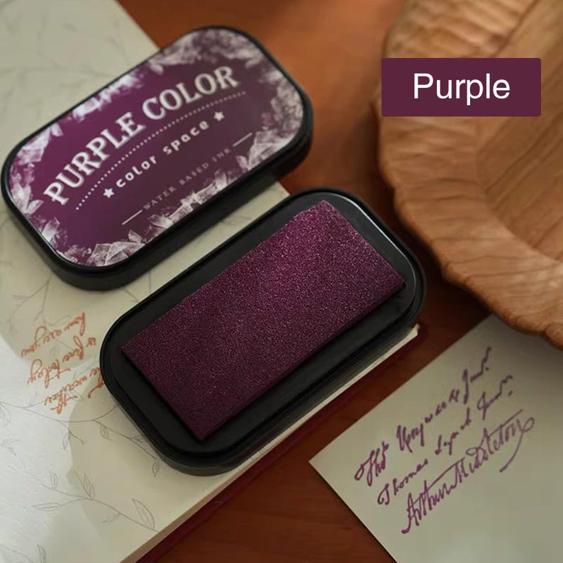 Stor vintage stämpeldyna för gummistämplar, snabbtorkande vattenbaserad stämpeldyna för journalföring, scrapbooking, korttillverkning, hantverksstämpelbläck Purple