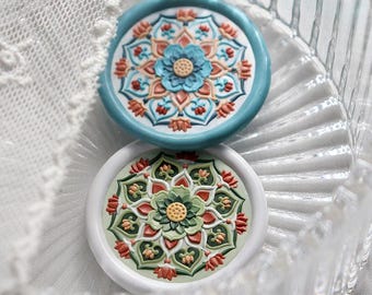 Floral & Mandala Wax Seal Stamp, Vintage Sealing Stamp for Wedding Invitations, Journaling  Gift