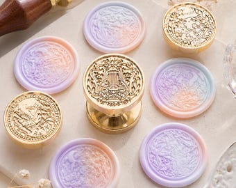 Retro European-Style Brass Wax Seal Stamp Head — Replacement Die for Envelope Sealing, Journaling, and Wedding Crafts