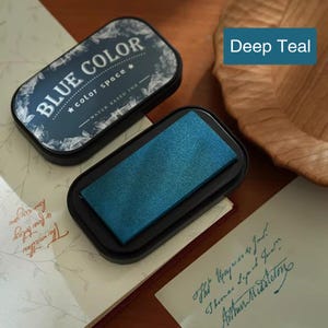 Stor vintage stämpeldyna för gummistämplar, snabbtorkande vattenbaserad stämpeldyna för journalföring, scrapbooking, korttillverkning, hantverksstämpelbläck Deep Teal