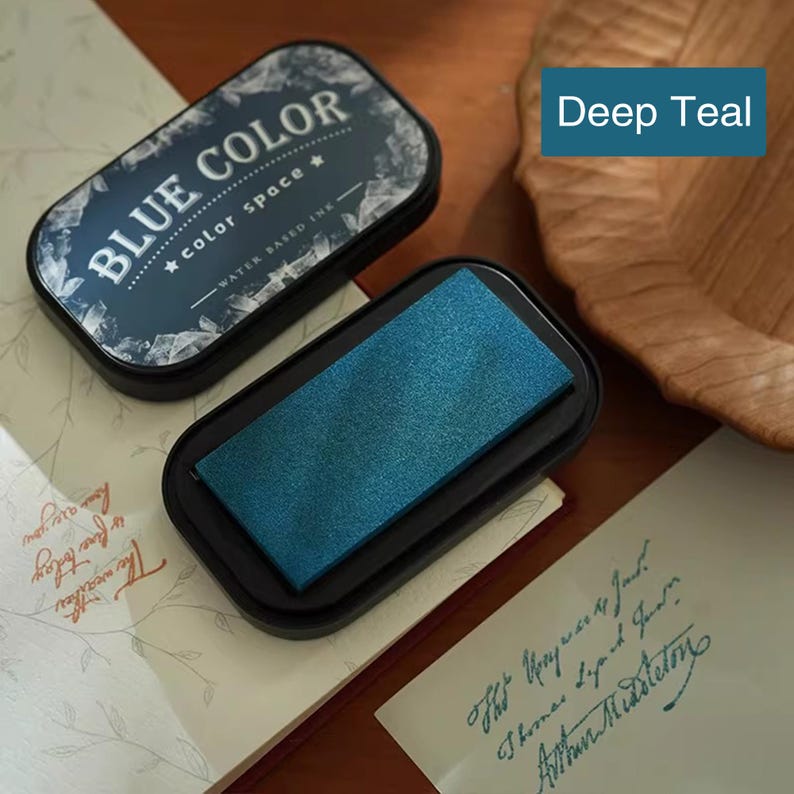 Stor vintage stämpeldyna för gummistämplar, snabbtorkande vattenbaserad stämpeldyna för journalföring, scrapbooking, korttillverkning, hantverksstämpelbläck Deep Teal
