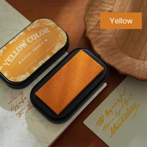 Stor vintage stämpeldyna för gummistämplar, snabbtorkande vattenbaserad stämpeldyna för journalföring, scrapbooking, korttillverkning, hantverksstämpelbläck Yellow