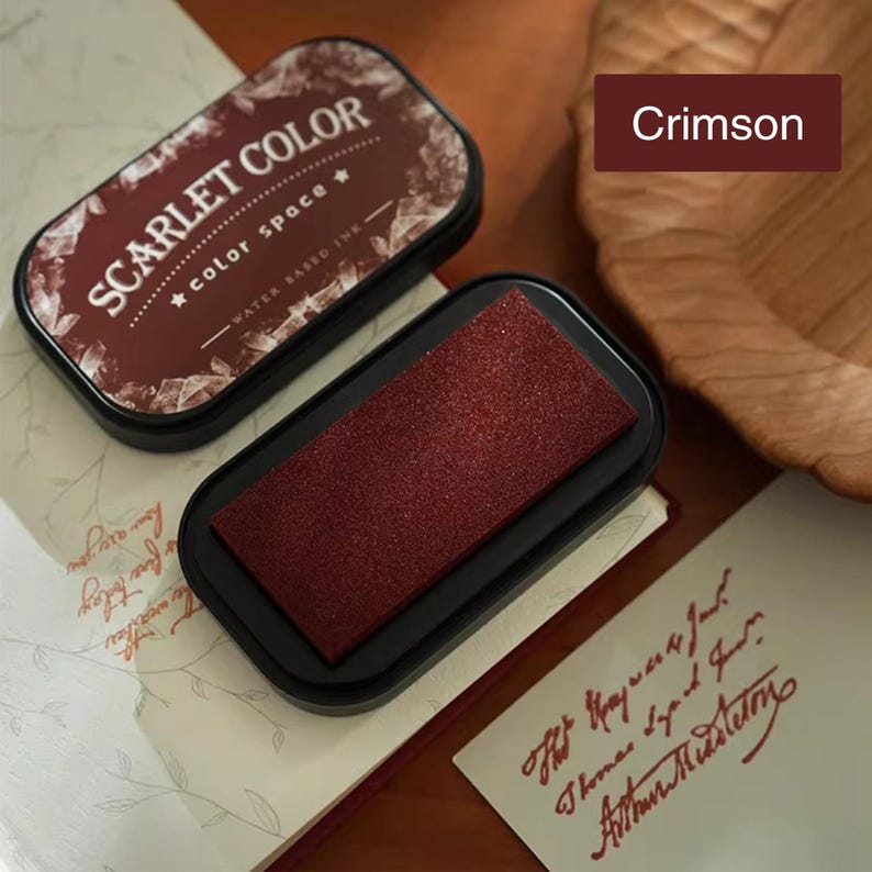 Stor vintage stämpeldyna för gummistämplar, snabbtorkande vattenbaserad stämpeldyna för journalföring, scrapbooking, korttillverkning, hantverksstämpelbläck Crimson