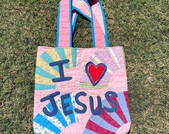 Upcycled Vintage Quilt Tote Bag | Handmade One of a Kind Patchwork | Sustainable Fashion
