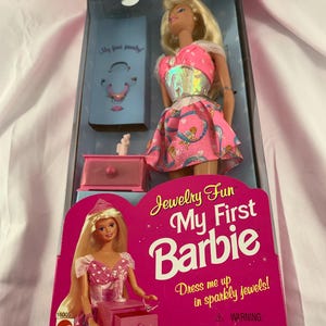 Vintage Jewelry Fun My First Barbie Doll 16005 Mattel 1996 Brand New in Box NIB MIB NRFB