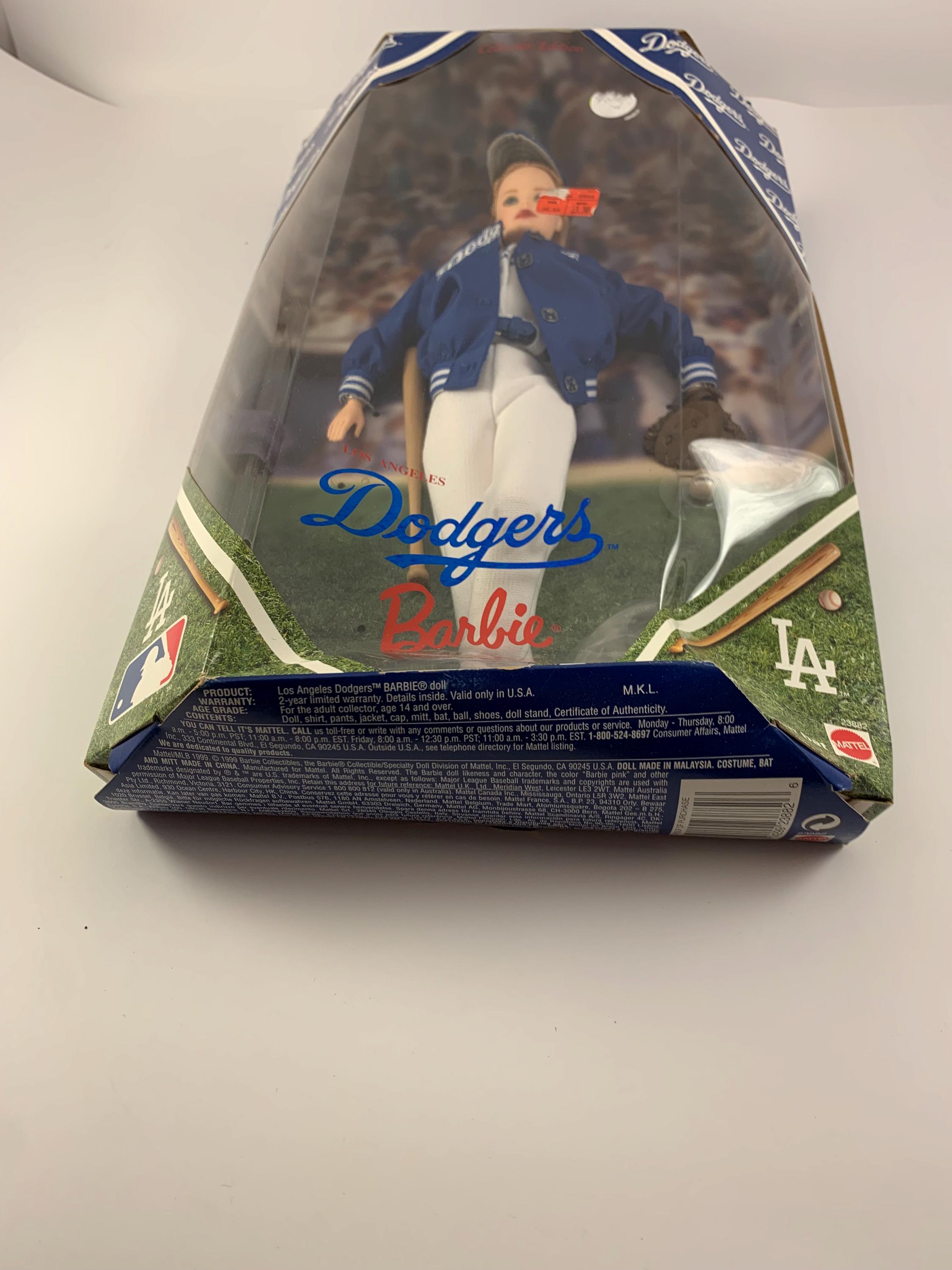 Los Angeles Dodgers Barbie in Uniform New in Box Mattel