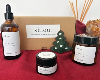 Cadeauset • Natuurlijke huid- en haarmand • Doos voor lichaamsverzorging • Aangepaste selectie