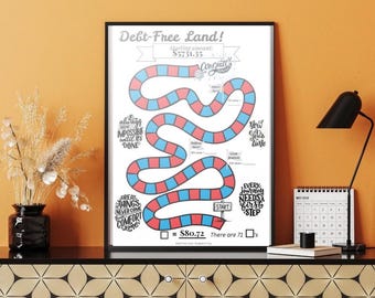 Debt Payoff Money Printable Goal Tracker | Debt Free Land | Printable 8.5"X11" PDF | Instant Download | Debt Payoff Goal Tracker