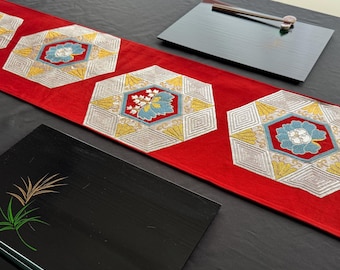 Vintage Japanese Obi Table Runner -One-of-a-Kind Handmade Decor