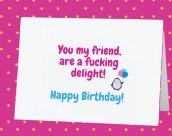 Hilarious Sassy Birthday Cards to Make Them Smile! Folded 5 x 7