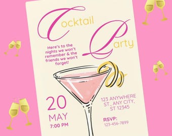 Cocktail Party Invitation for Friends! 5 x 7