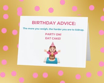 Sassy Birthday Card for Friends! Folded 5 x 7