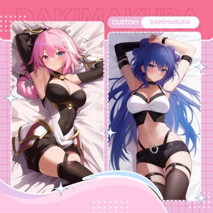 Custom Dakimakura Anime Art Commission Dakimakura Body Pillow Cover for Waifu, Husbando, OC, SFW, Vtuber, Furry Art, Couple, Fan Art
