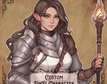 Custom Dnd Character Art with Mounts/Familiars Commission Custom DND Character Dungeons & Dragons Character Art RPG Character Design