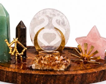 Taurus Zodiac Crystal Display,  Altar Decor. Astrology Gift