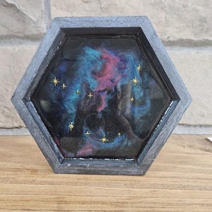 Constellation du Capricorne, décoration murale en résine, art hexagonal de la galaxie étoilée, cadeau carte du zodiaque, astrologie et horoscope