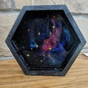 Constellation d'étoiles de la Vierge céleste, décoration murale hexagonale, oeuvre d'art en résine galaxie, cadeau carte des étoiles astrologie horoscope du zodiaque