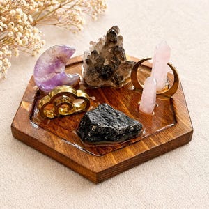 Smokey Quartz Crystal Altar Decor: Cloud Incense Holder, Amethyst, Black Tourmaline