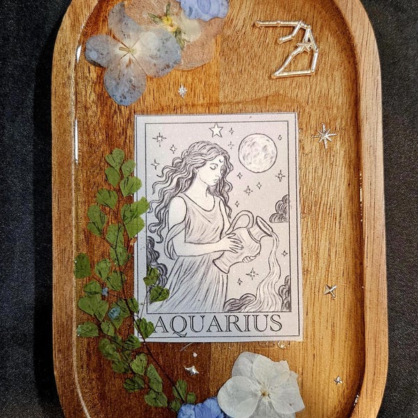 Aquarius Trinket Tray,  Original Artwork,  Gift under 30
