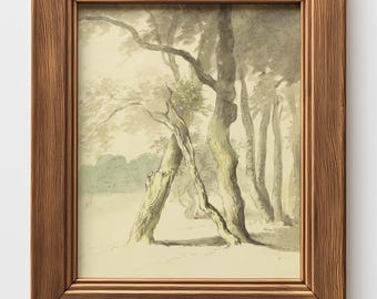 PRINTED Vintage Woodland Landscape Wall Art Rustic Forest Nature Print Earthy Home Decor Cottagecore Living Room Art Vintage Trees VPI-27
