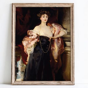 Viktorianische Frau Porträt Wand Kunst Antike Portraitmalerei elegante Stimmung Wand Kunst Vintage digitaler Download Vintage Wohnkultur