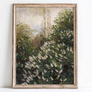French Garden Botanical Art Print Vintage Country Landscape Wall Decor Cottagecore Floral Artwork Farmhouse Botanical Art digital download