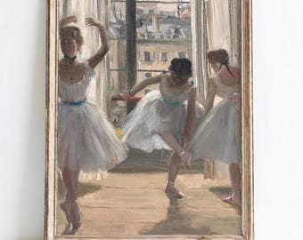 エドガー・ドガ作「バーで練習するダンサーたち」印刷可能