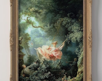 ジャン・オノレ・フラゴナール作「ブランコ」キャンバスプリント（1767