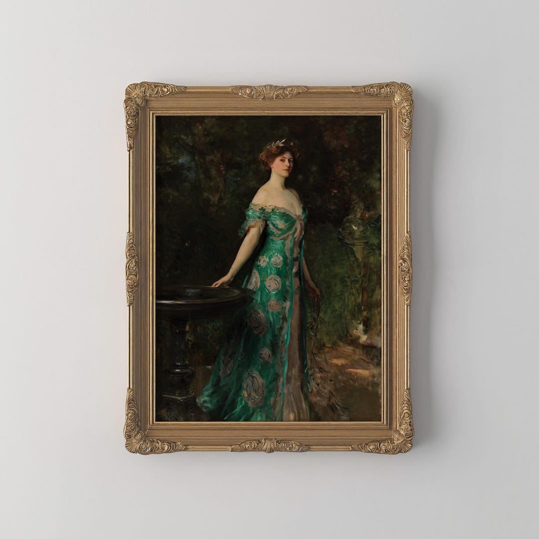 PRINTED Victorian Woman Portrait Wall Art Vintage Print Elegant Lady ...