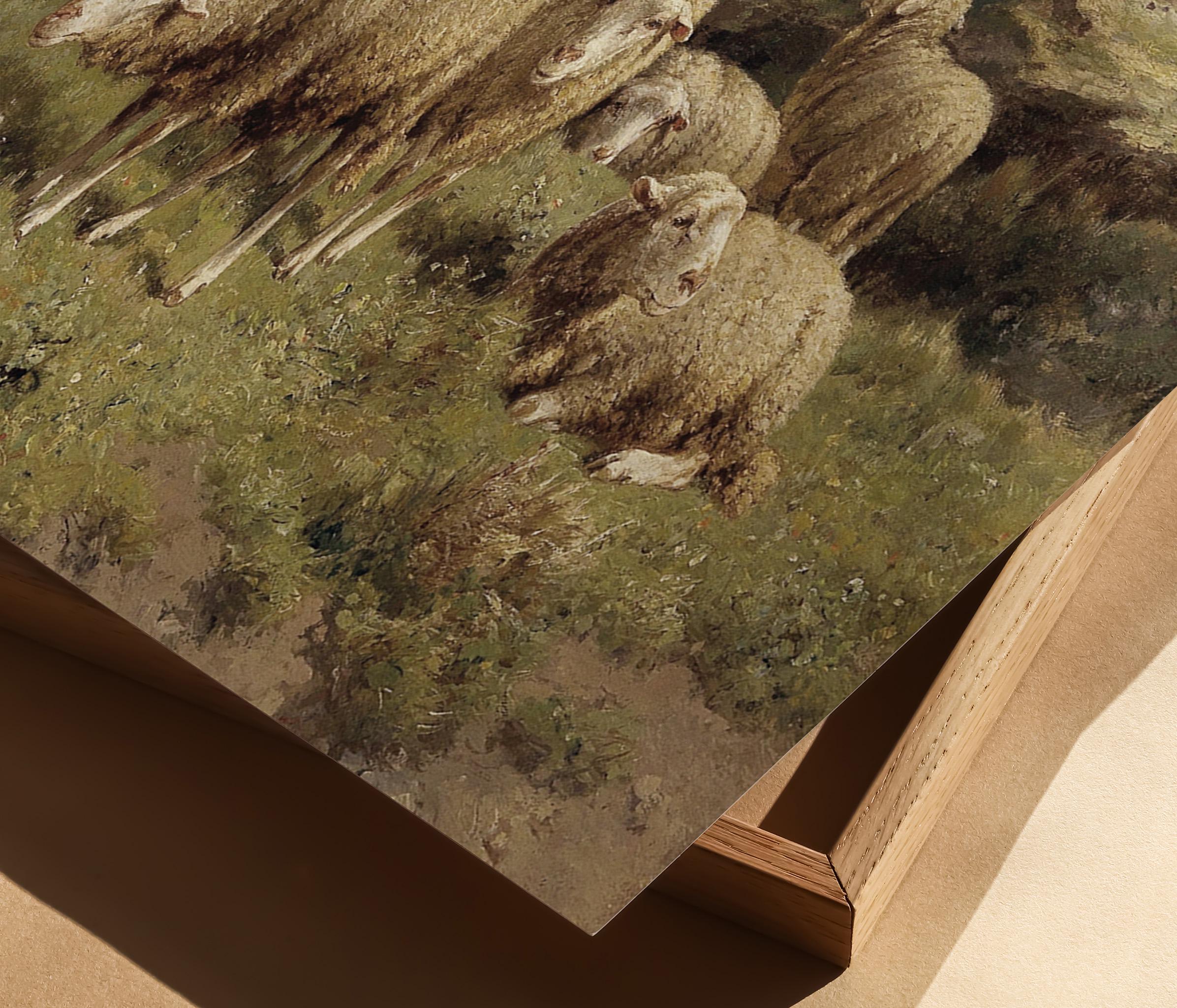 Antique Sheep Painting Printable Wall Art Vintage Farm Animal Digital ...