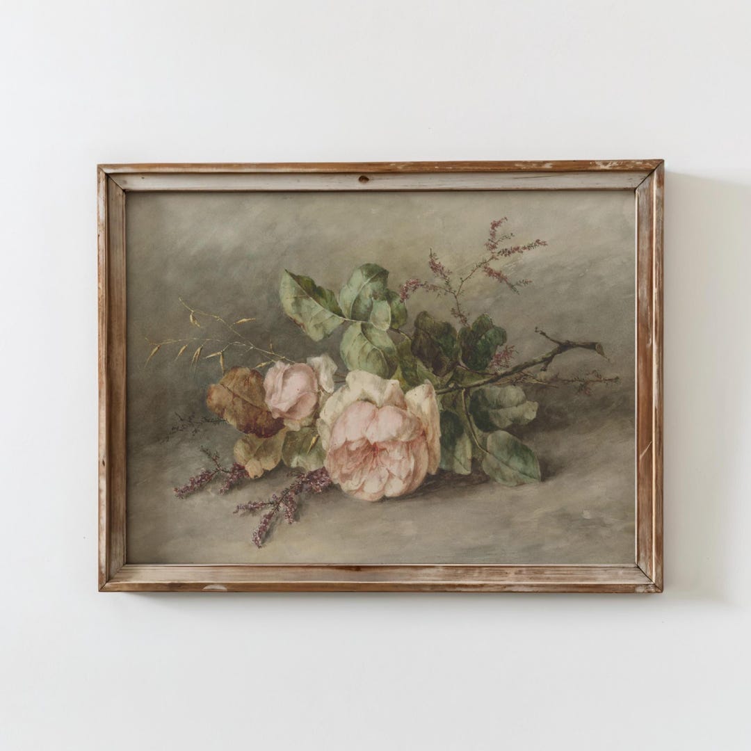 Antique Floral Wall Art Printable Vintage Flower Digital Download ...