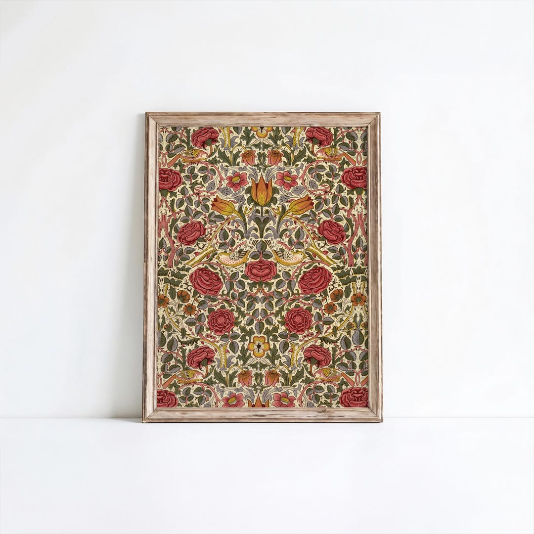 Cottagecore Botanical Wall Art Vintage Floral Pattern Print Neutral ...