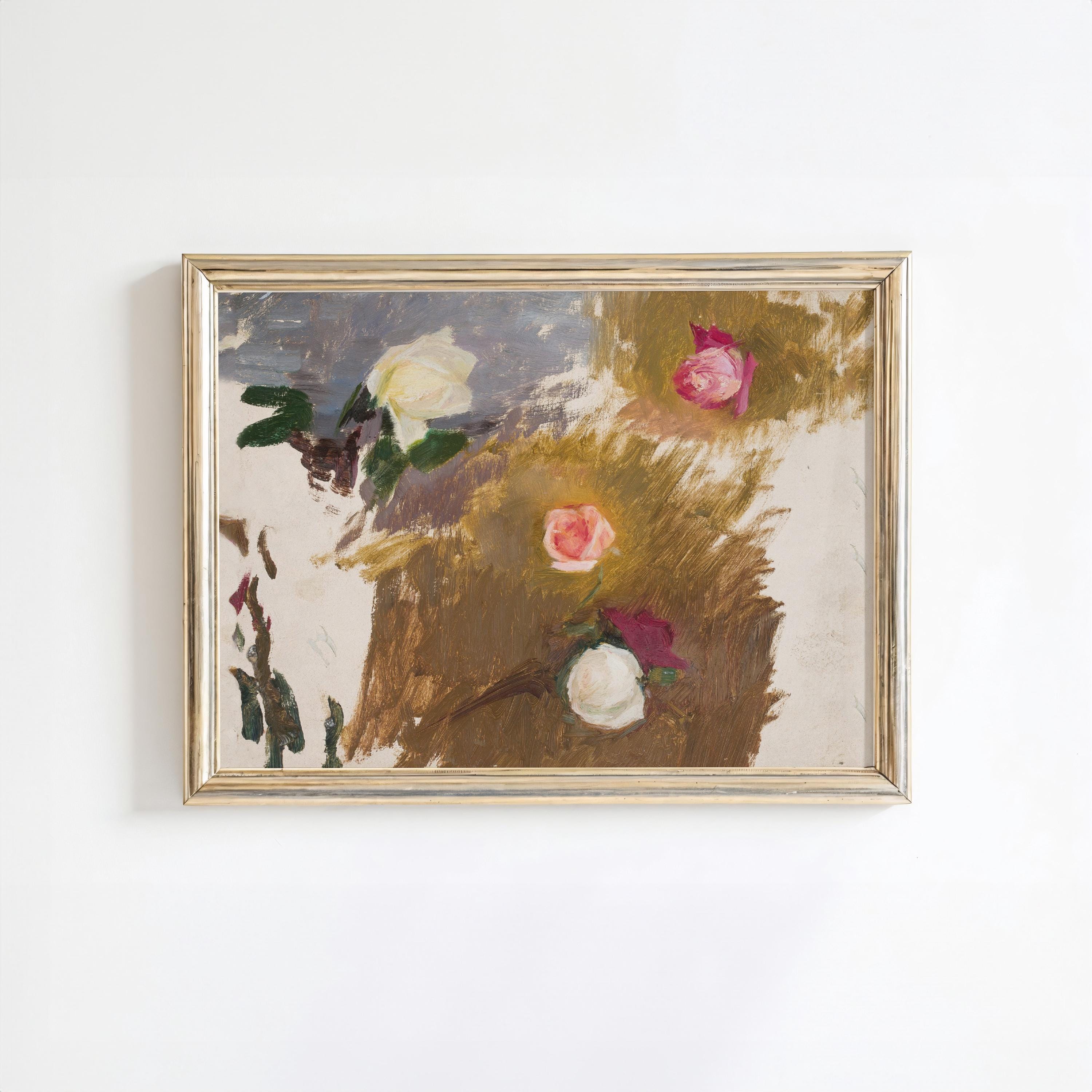 PRINTED Vintage Floral Print Botanical Flower Wall Art Neutral ...