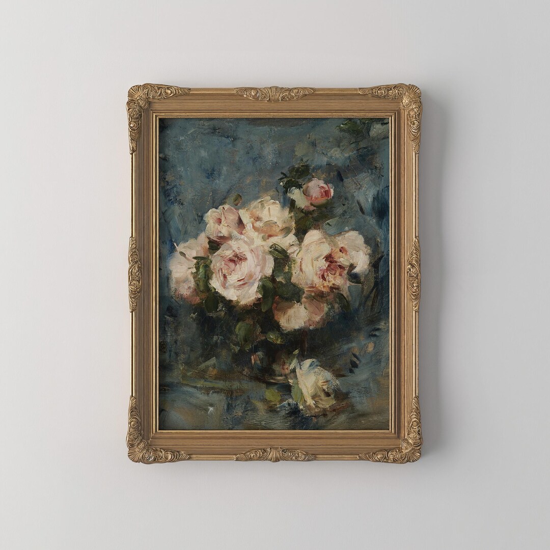 PRINTED Vintage Rose Botanical Wall Art Antique Floral Print ...