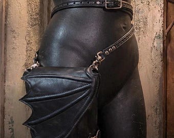 Handmade Leather Bat Wing Bag