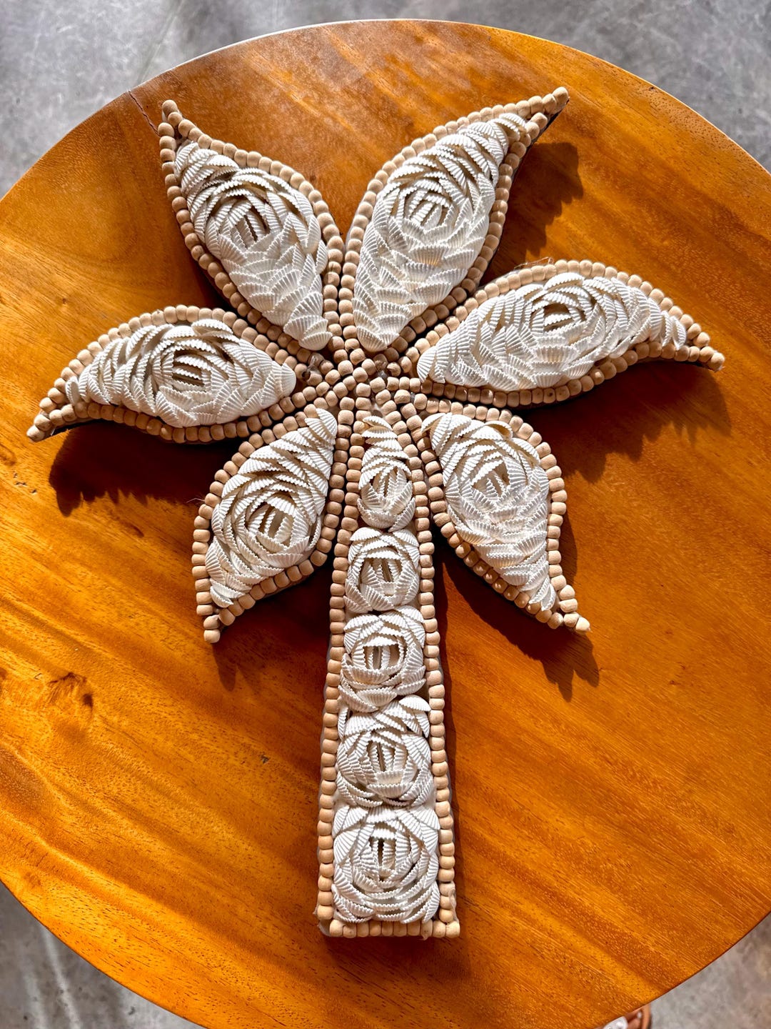 The Shell Sea Palm - Balinese Shell Statue | Handmade Palm Tree Decor ...