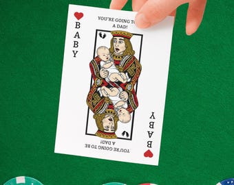 Dad Playing Card Announcement, Funny Pregnancy Surprise for Husband, Husband Baby Reveal Card, Going to be a Dad, Partner Reveal, Game Night