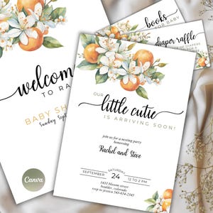 Little Cutie Baby Shower Invitation Bundle, Baby Shower Printable, Gender Neutral Baby Shower Bundle, Baby Shower Invitation Set and Games