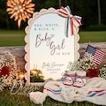 Baby Girl July 4th Pregnancy Announcement, Patriotic Gender Reveal Social Media Template, Editable Digital Download, July Baby Due Date